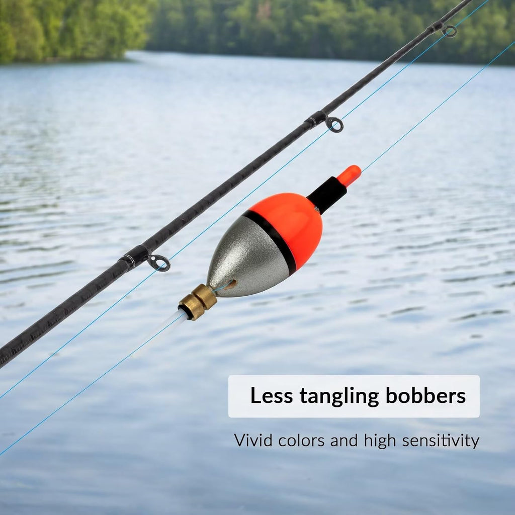 THKFISH Wood Slip Bobber for Fishing with Brass Weighted Crappie Floats