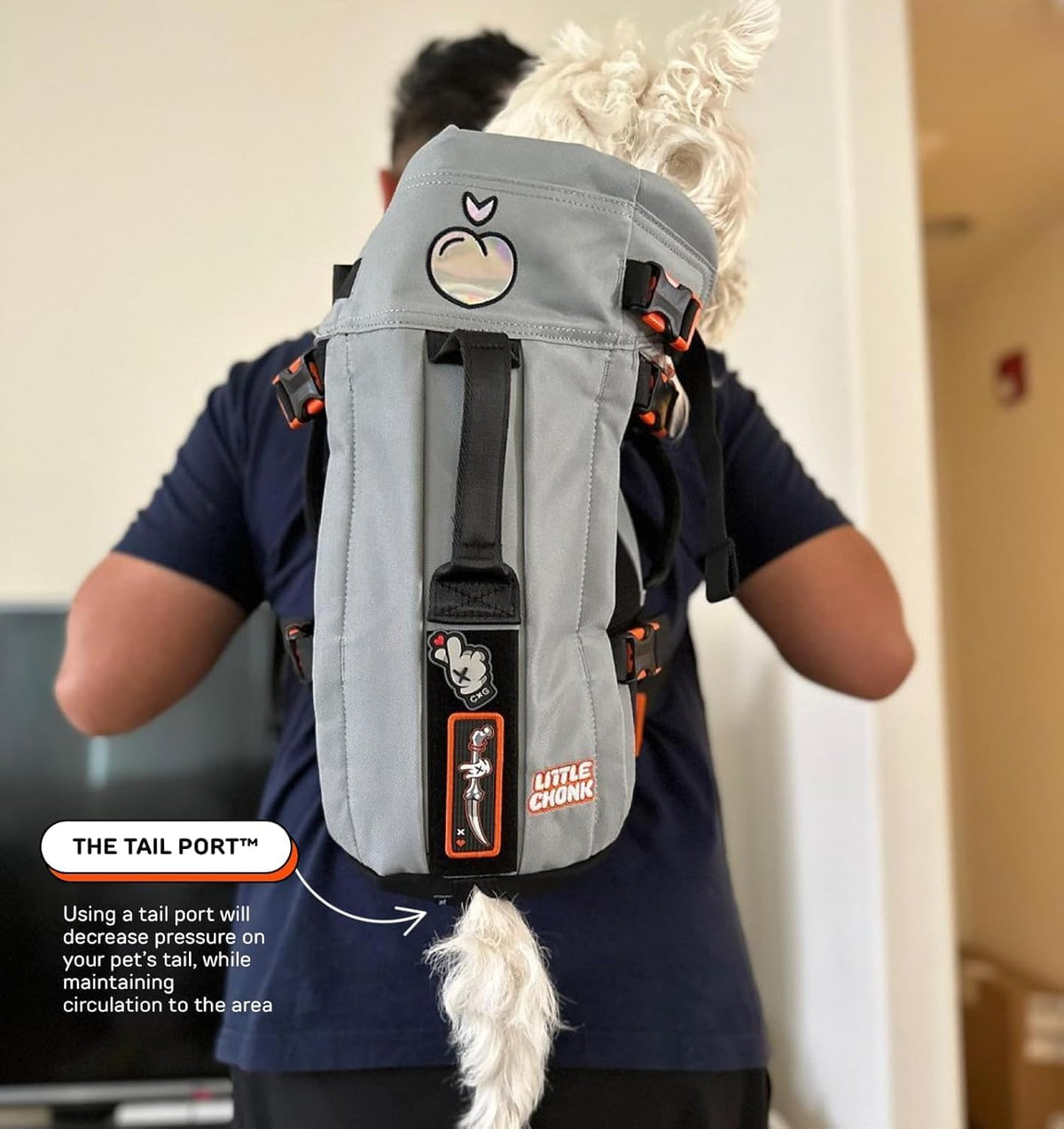 Little Chonk Maxine One Dog Backpack Carrier for Medium Dogs (Gray)