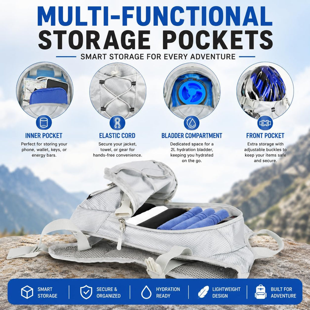 Zavothy Hydration Backpack with 2L Hydration Bladder Water Backpack for Hiking Hydration Pack for Running Cycling Hiking