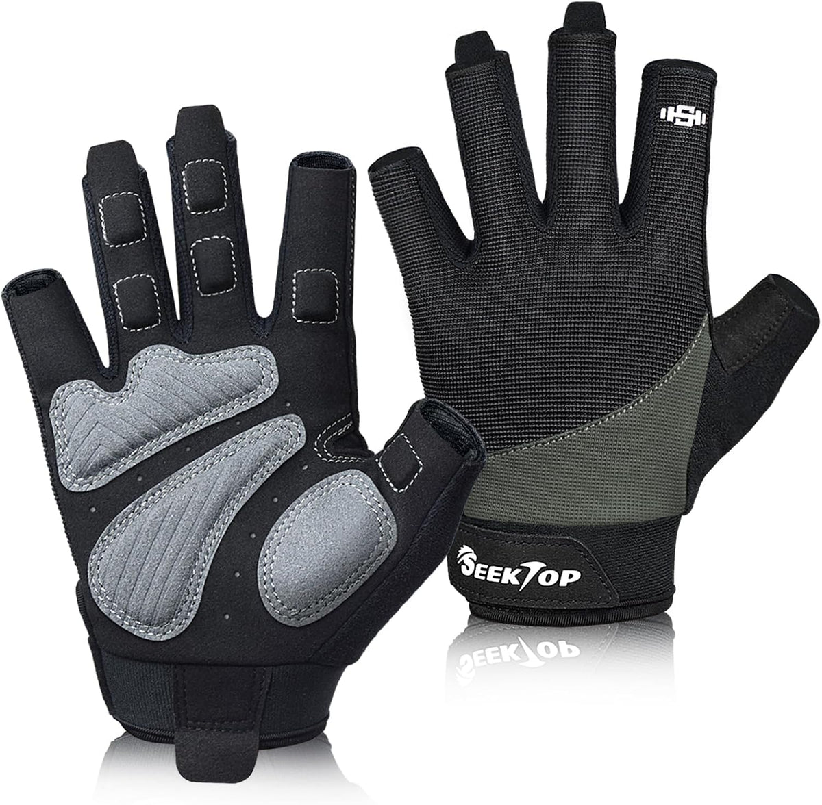 Seektop Padded Workout Gloves for Men & Women: Excellent Grip Gym Gloves
