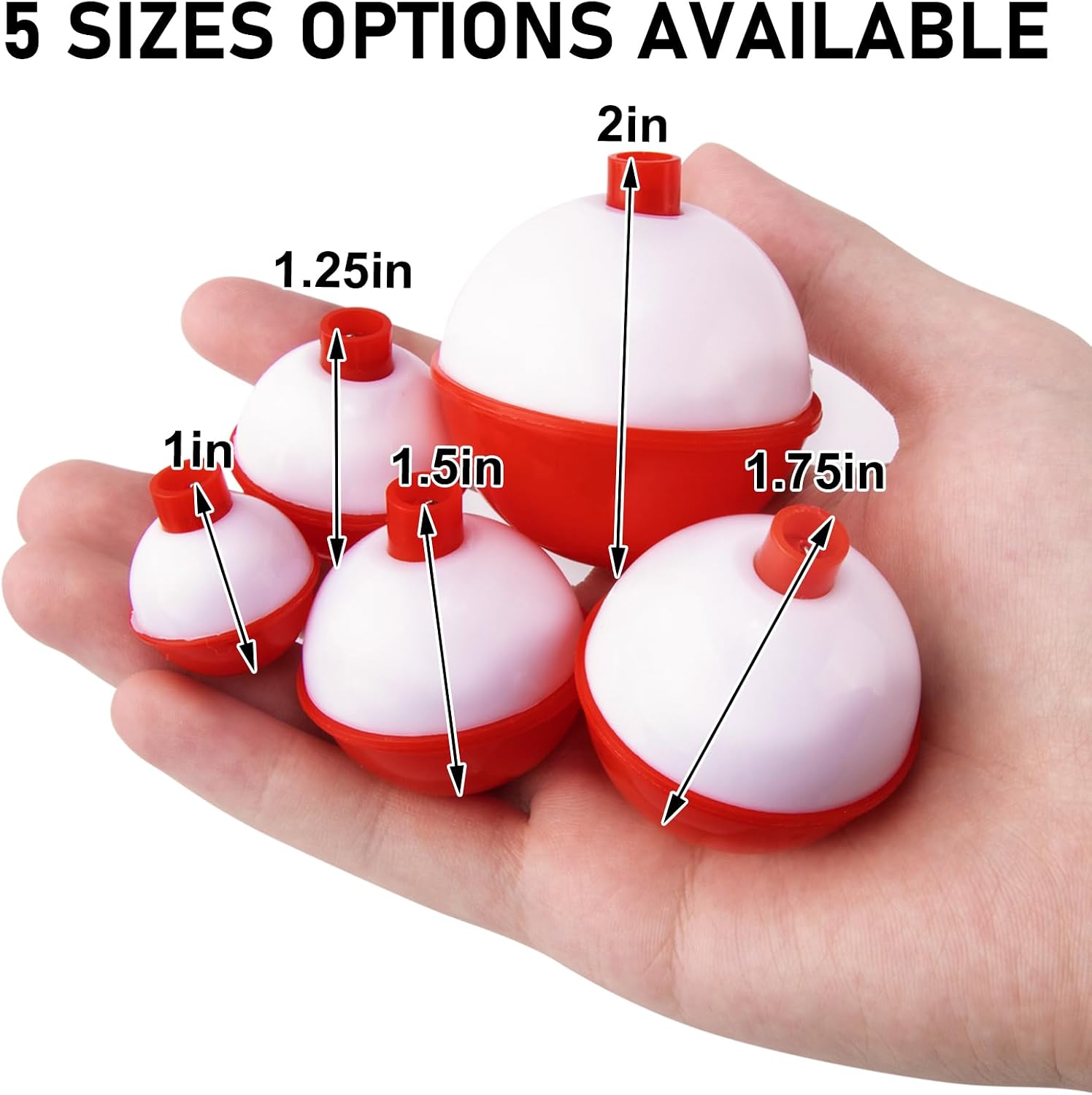 Dr.Fish 20 Pack Fishing Bobbers, Snap on Fishing Floats Hard ABS Spring Float Push Button Bobber for Trout Bass Crappie Freshwater