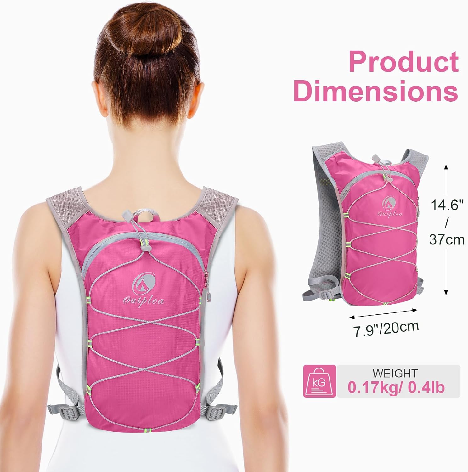 Ouplea Small Running Hydration Backpack Hydro Vest with 2L Water Bladder
