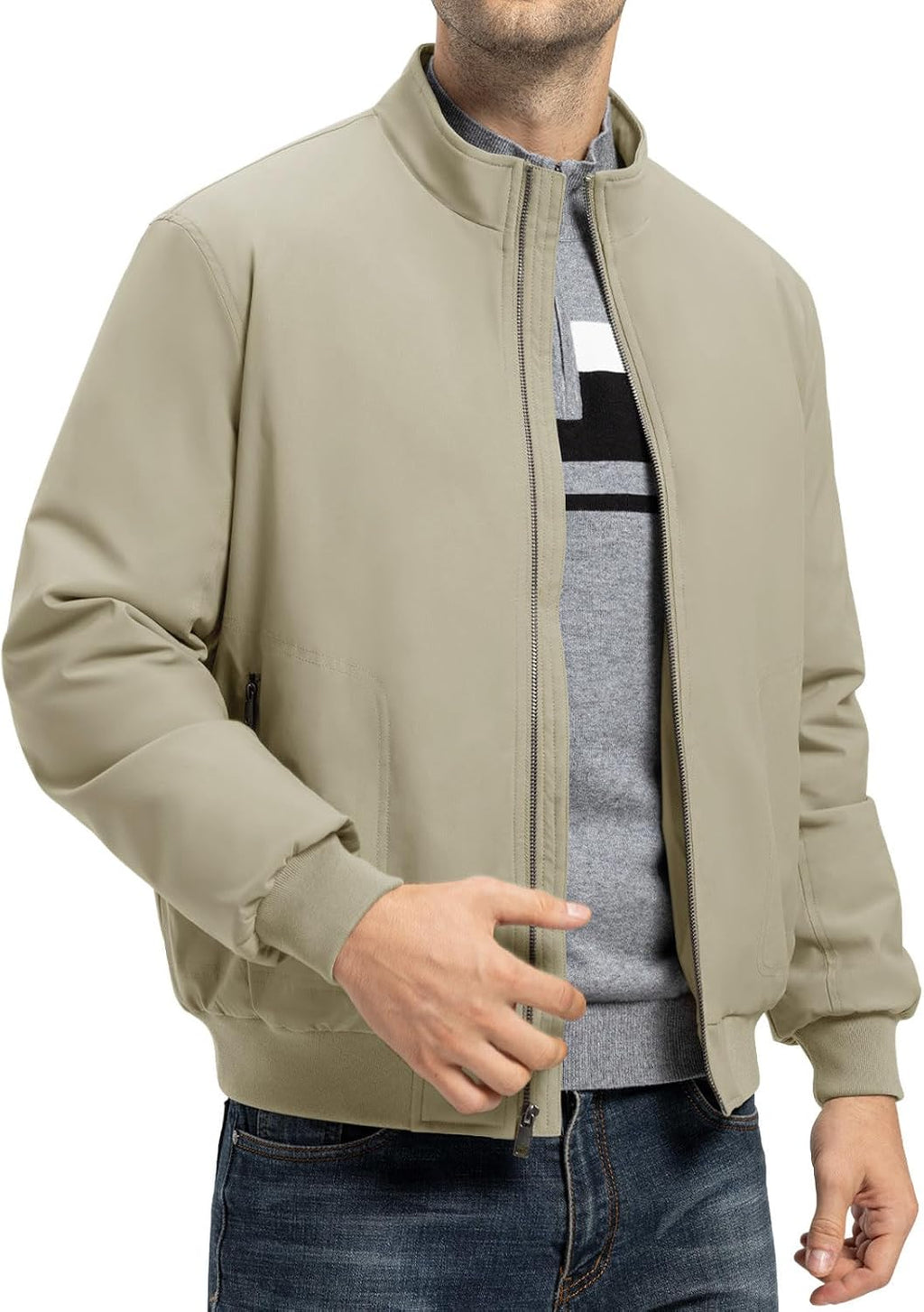 TBMPOY Men's Winter Jackets Bomber Padded Casual Windbreaker Warm Fall Coat