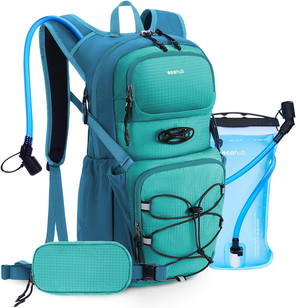 ECOHUB 20L Lightweight Hydration Backpack with 2L Water Bladder&Waist Pack