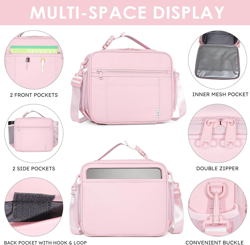 NOL Lightweight Insulated Lunch Bag, Reusable Lunch Box 7L Cooler with Adjustable Shoulder Strap, Waterproof Zipper Lunch Bag for School & Work, Suitable for Men, Women and Kids
