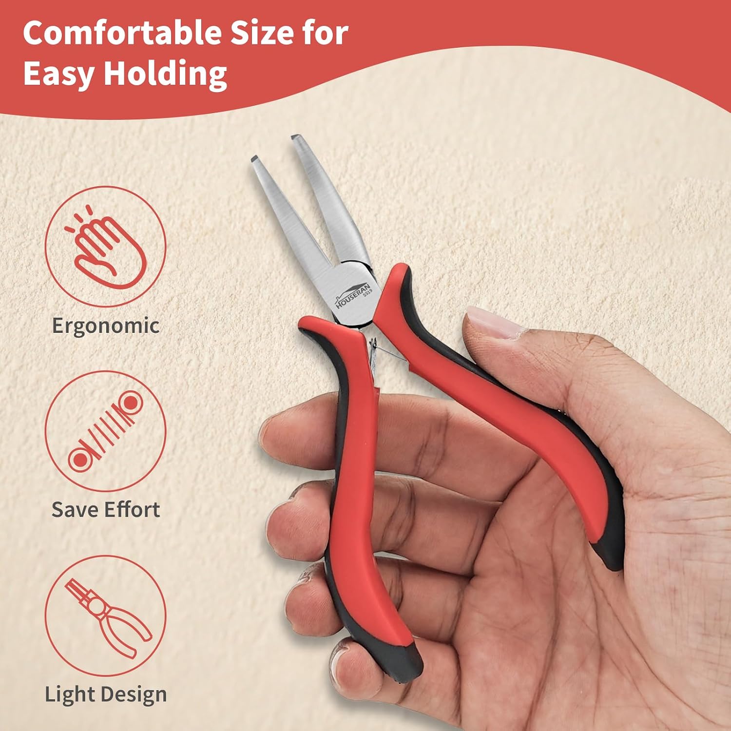 5-Pack 5-Inch Bent Nose Pliers for Jewelry Making, Spring Loaded