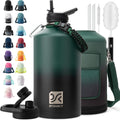 DYSANKY 1 Gallon Insulated Water Bottle w/Straw & Portable Carrier Bag