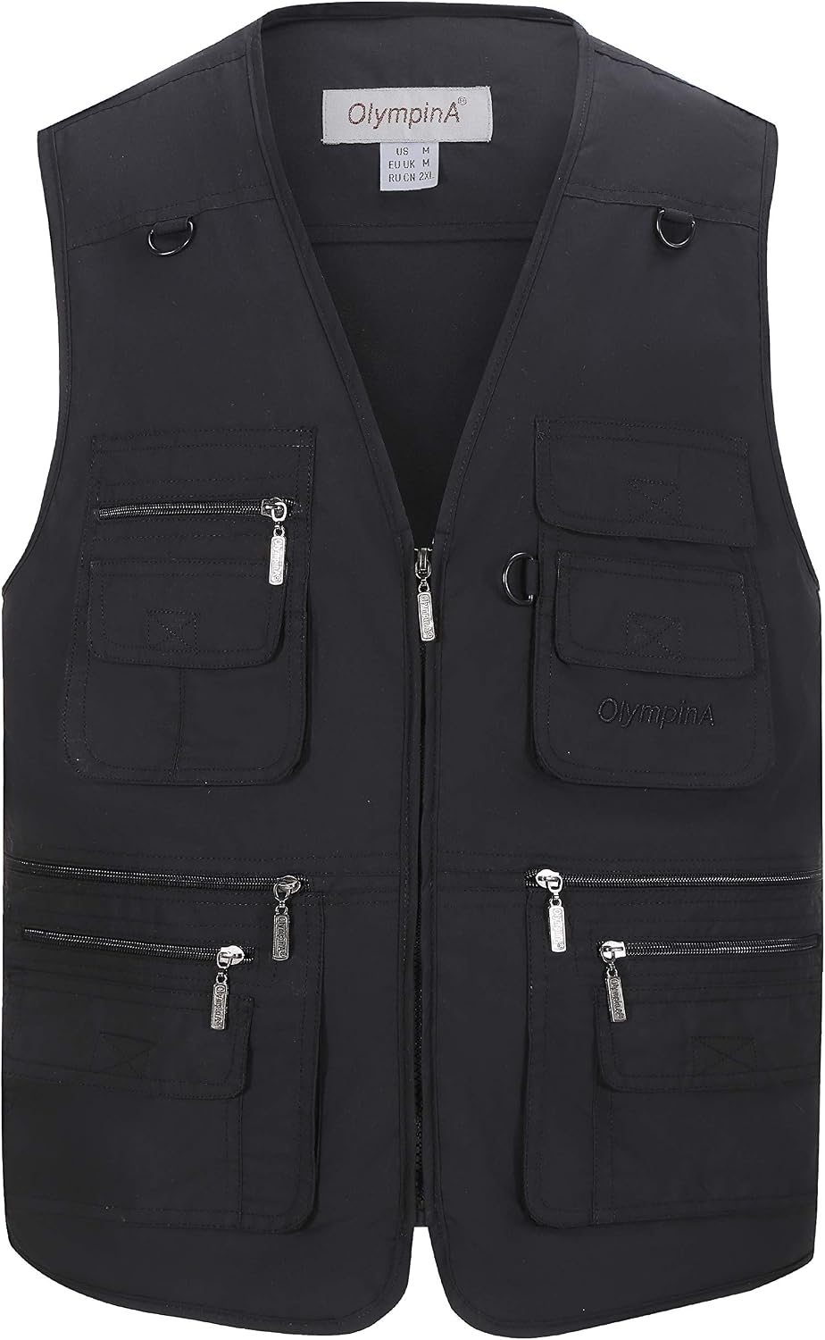 Gihuo Men's Fishing Vest Utility Safari Travel Vest with Pockets Outdoor Work Photo Cargo Fly Summer Vest