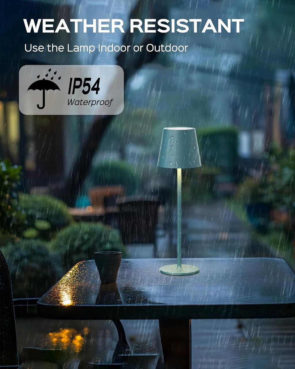 JACKYLED Cordless Table Lamps Rechargeable, 3 Adjustable Height, 5000 Capactiy Operated 3 Colors Smooth Dimming, Portab