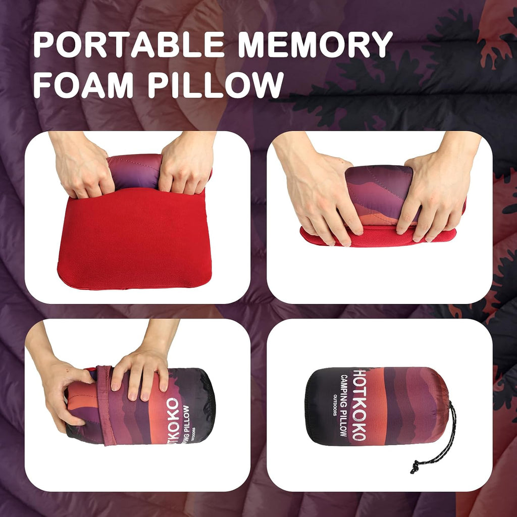 Camping Pillow Memory Foam Travel Pillow Packable Backpacking