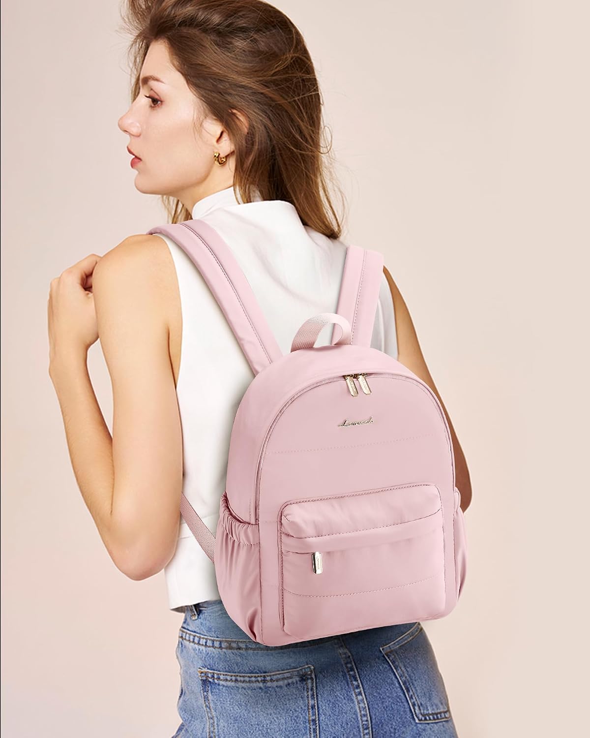 LOVEVOOK Small Backpack Purse for Women, Mini Puffer Lightweight Backpack, Casual Daily Daypack Purse for Women, back pack with Anti-theft Pocket for Travel
