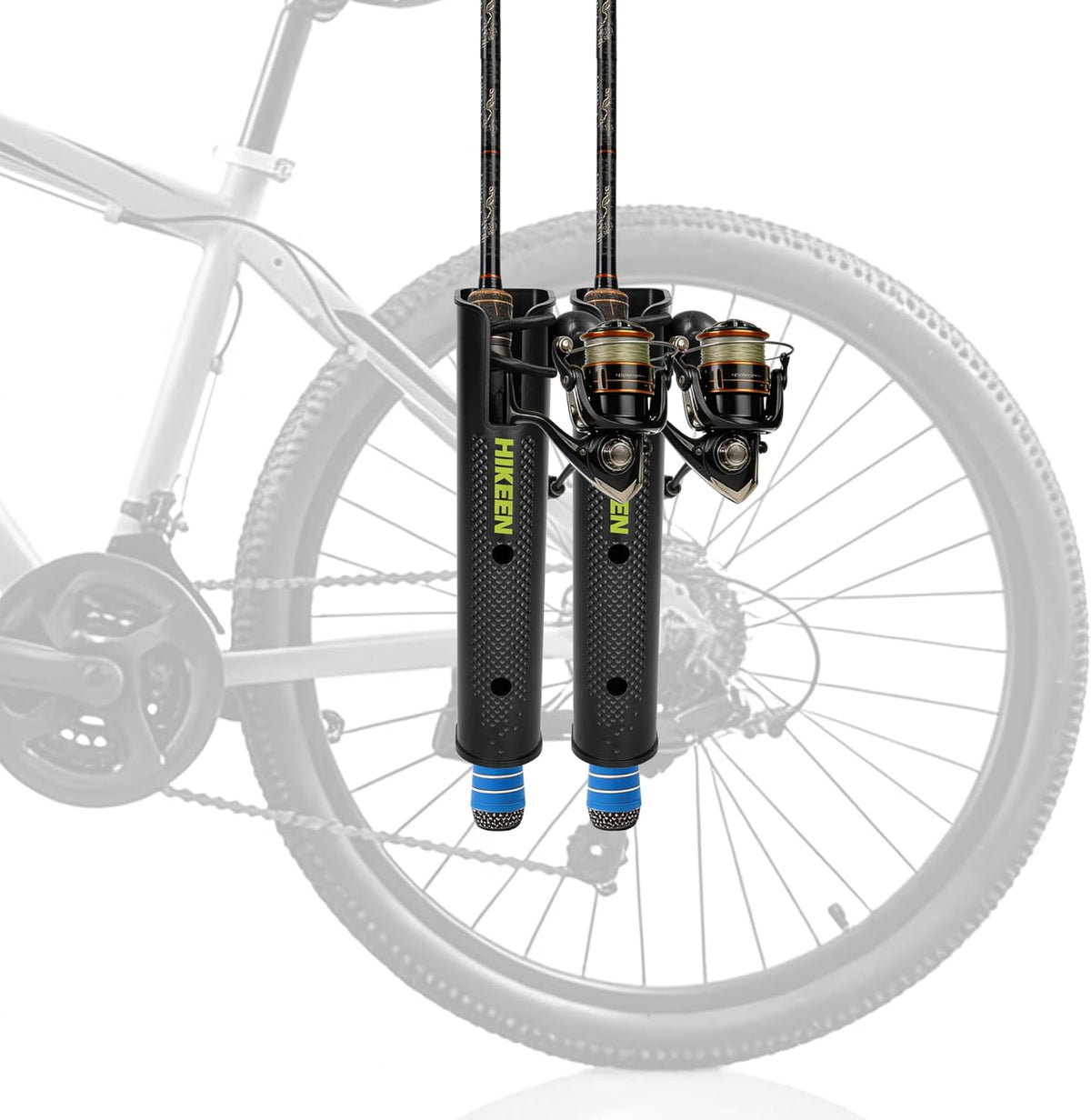 Hikeen Fishing Rod Holder for Bike, Adjustable Pole Mount Fishing Rod Rack for Bicycle, Beach Car, Fishing Chair, ATVS, Boats, Carts