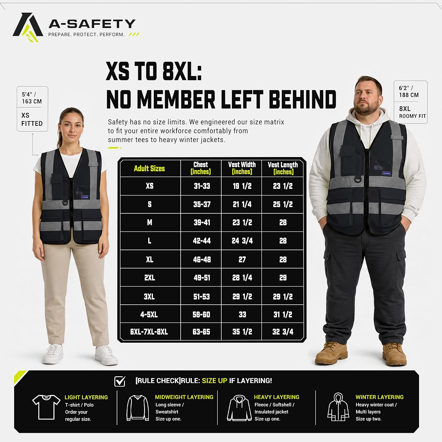 A-SAFETY High Visibility Reflective Safety Vest Customize Logo (XS-8XL)