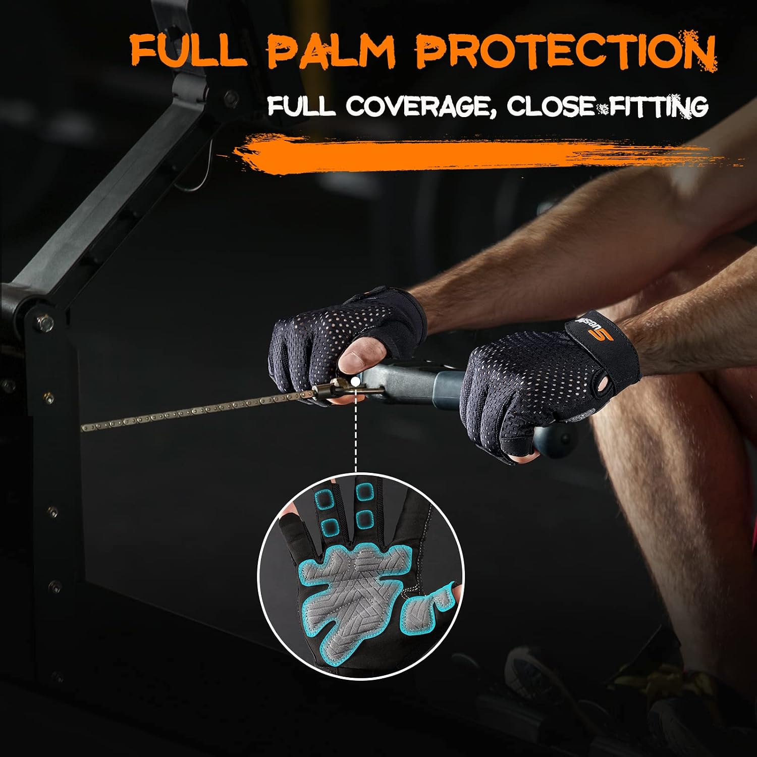 SueStar Workout Gloves - Men Women 2022, Weight Lifting Gym Gloves with Full Palm Protection, Excellent Grip, Ultra Breathable for Fitness, Training, Hanging