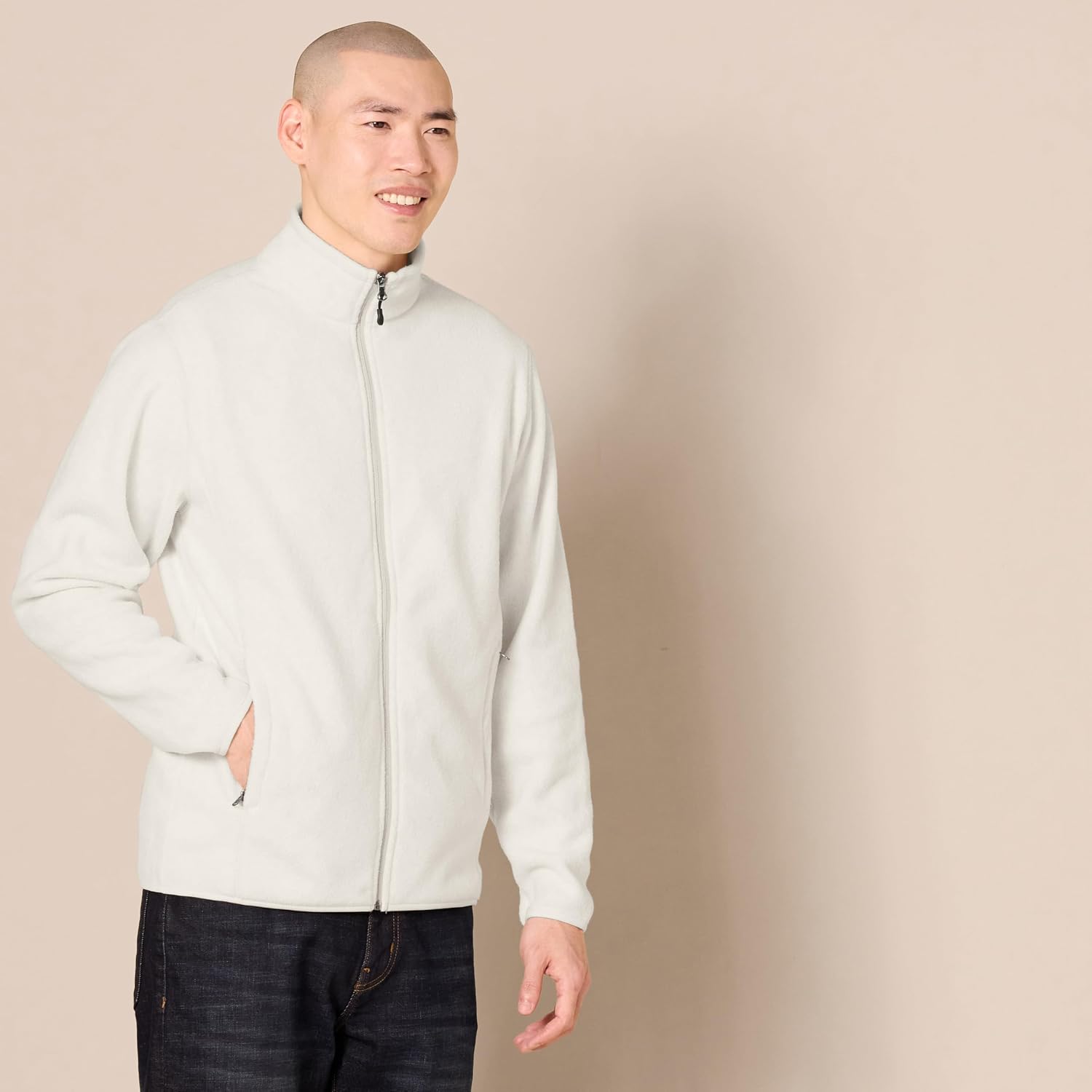 Amazon Essentials Men's Full-Zip Polar Fleece Jacket with Zippered Pockets for Cold Outdoor Weather (Available in Big & Tall)