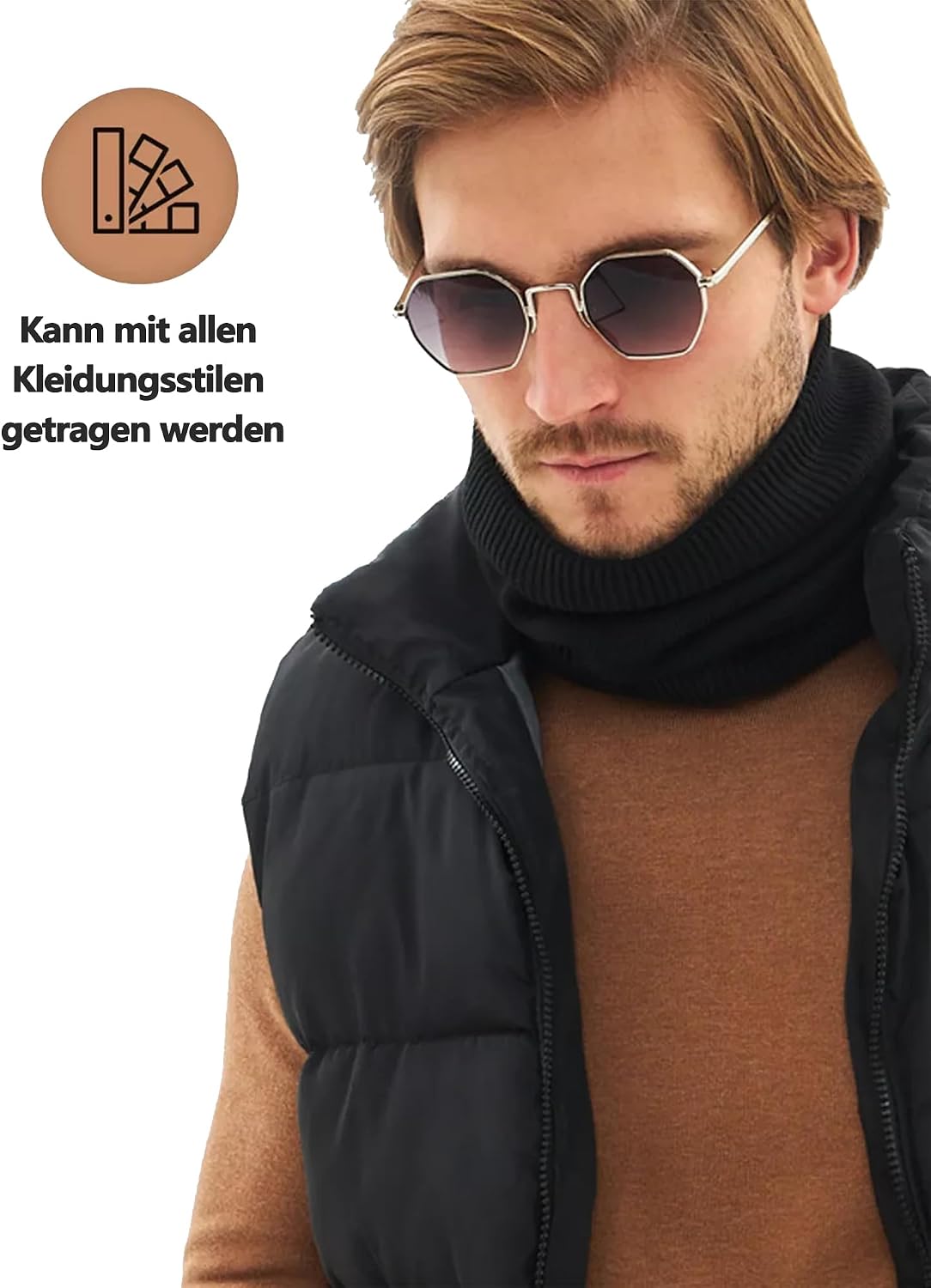 Winter Neck Warmer Gaiter for Men, Neck Scarf Neck Gaiter Women Ski, Fleece Windproof Face Mask Scarves