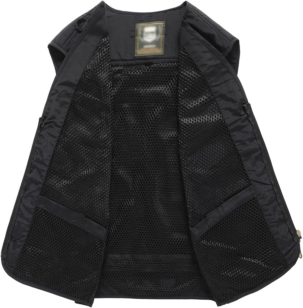 Hbufnha Outdoor Fishing Hunting Vest Multi Pockets Work Cargo Jacket