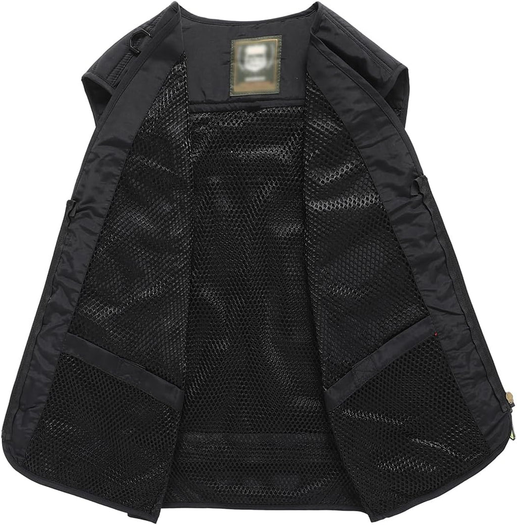 Hbufnha Outdoor Fishing Hunting Vest Multi Pockets Work Cargo Jacket