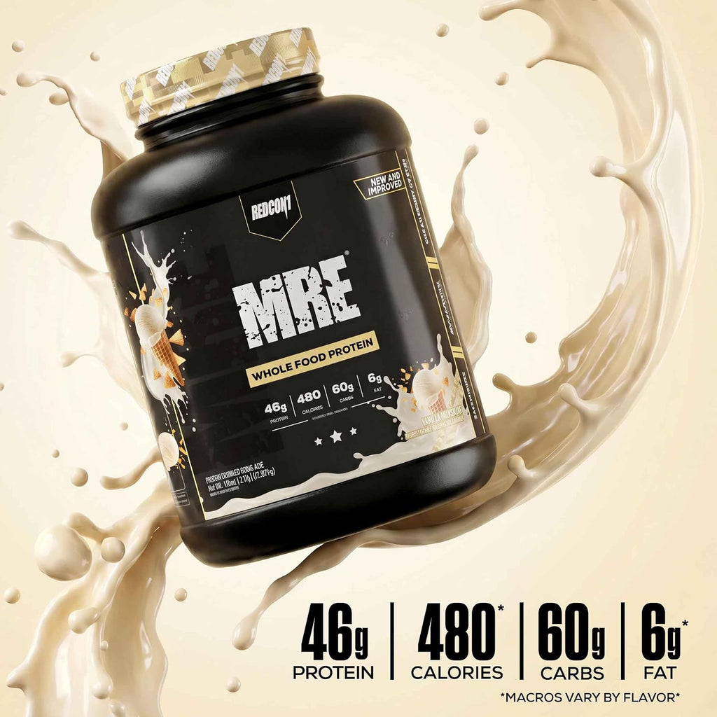 REDCON1 MRE Whole Food Protein Powder, Banana Nut Bread - Meal Replacement Made with Animal and Plant Based Protein Sources, Nutrient and Calorie Dense, 0g Added Sugar (24 Servings)