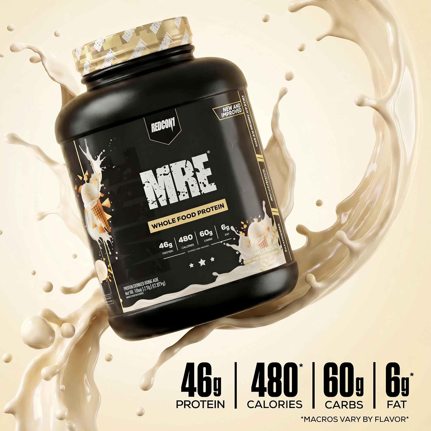 REDCON1 MRE Whole Food Protein Powder, Banana Nut Bread - Meal Replacement Made with Animal and Plant Based Protein Sources, Nutrient and Calorie Dense, 0g Added Sugar (24 Servings)