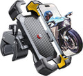 JOYROOM Motorcycle Phone Mount, [1s Auto Lock][100mph Military Anti-Shake] Bike Phone Holder for Bicycle, [10s Quick Install] Handlebar Phone Mount, Compatible with iPhone, Samsung, All Phone, Yellow