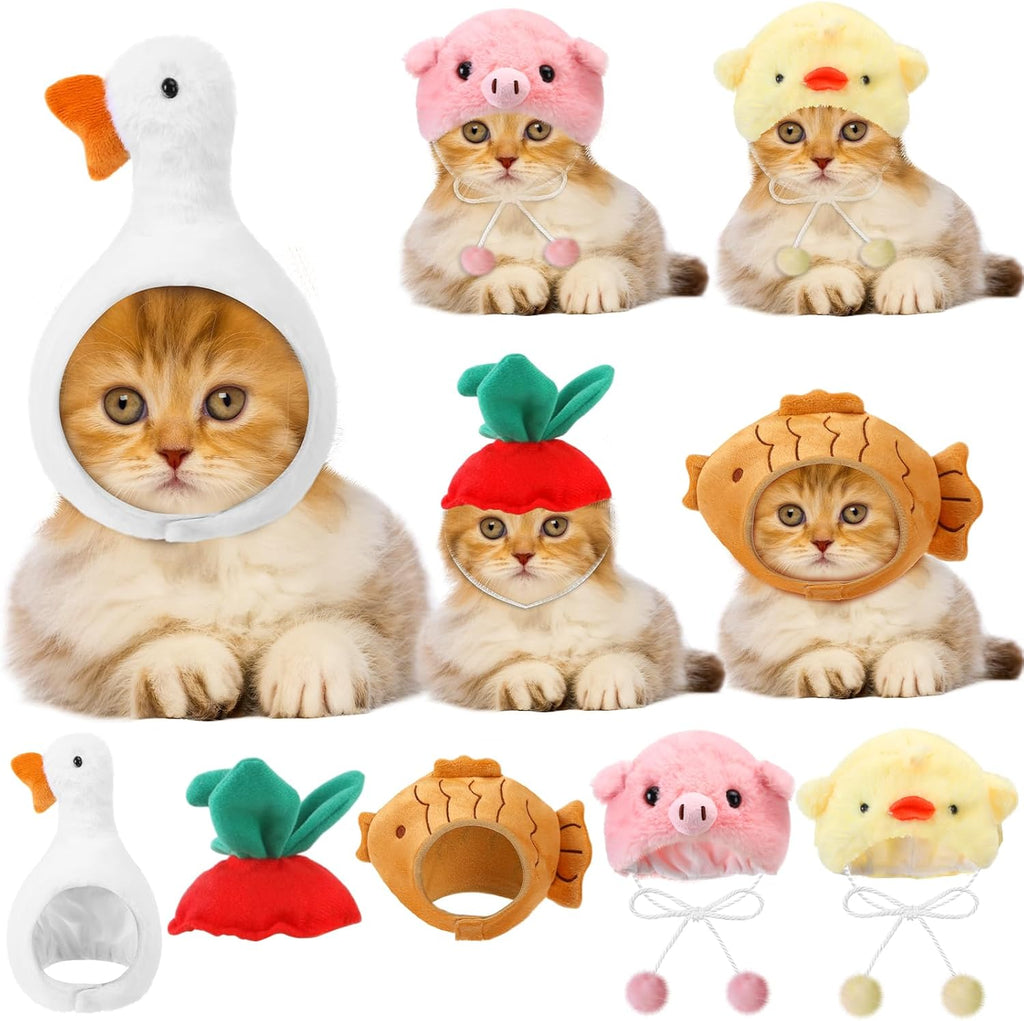 Weewooday 5 Pcs Cat Hat, Lion, Frog, Rabbit, Sunflower, Banana