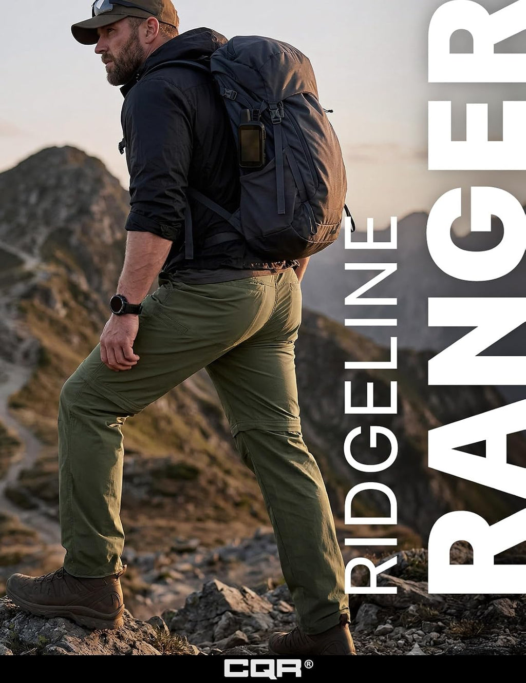 CQR Men's Convertible Cargo Tactical Pants, Water Resistant Outdoor Hiking Pants, Zip Off Lightweight Stretch Work Pants