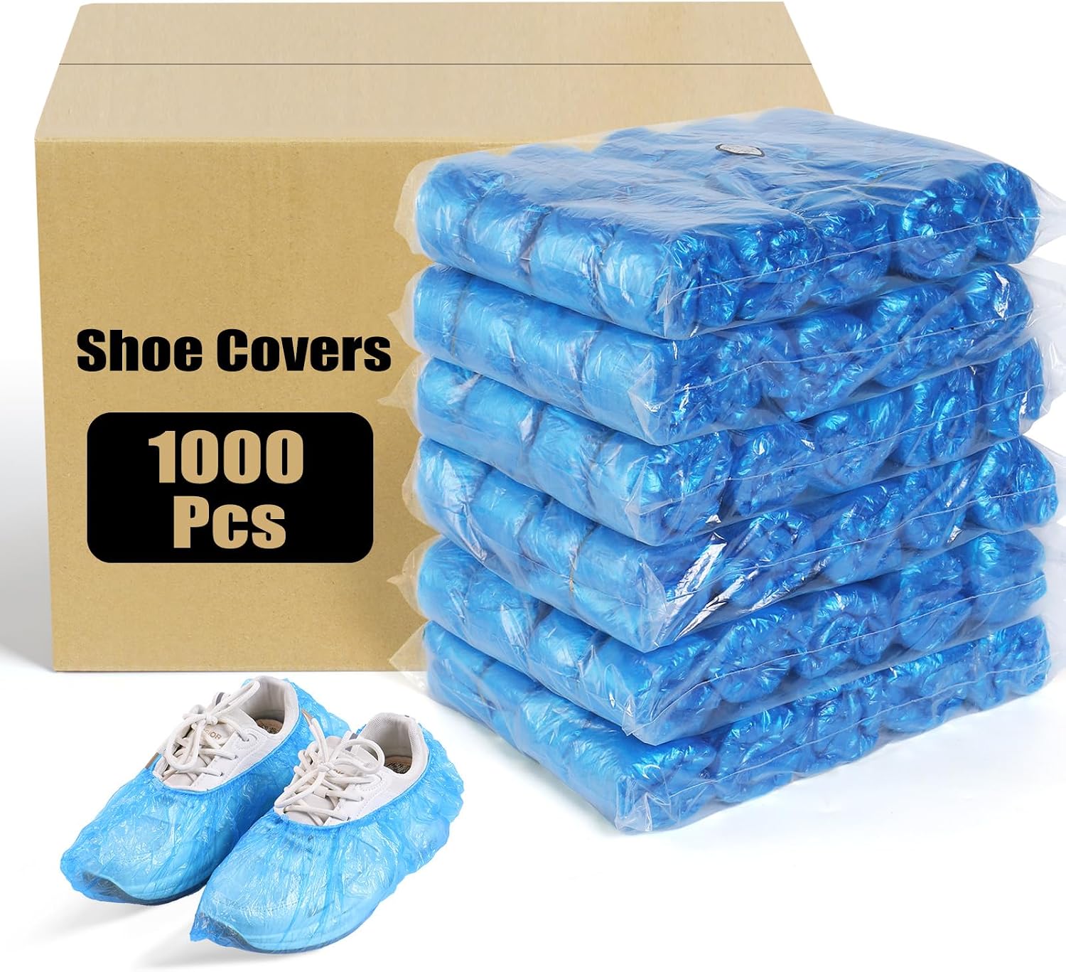 LYSHIYI 200 Pcs Shoe Covers Disposable Non Slip, Waterproof Shoe Covers Disposable for Indoors, 15-20'' Adjustable Size Boot Covers for US 6 to 14 Size