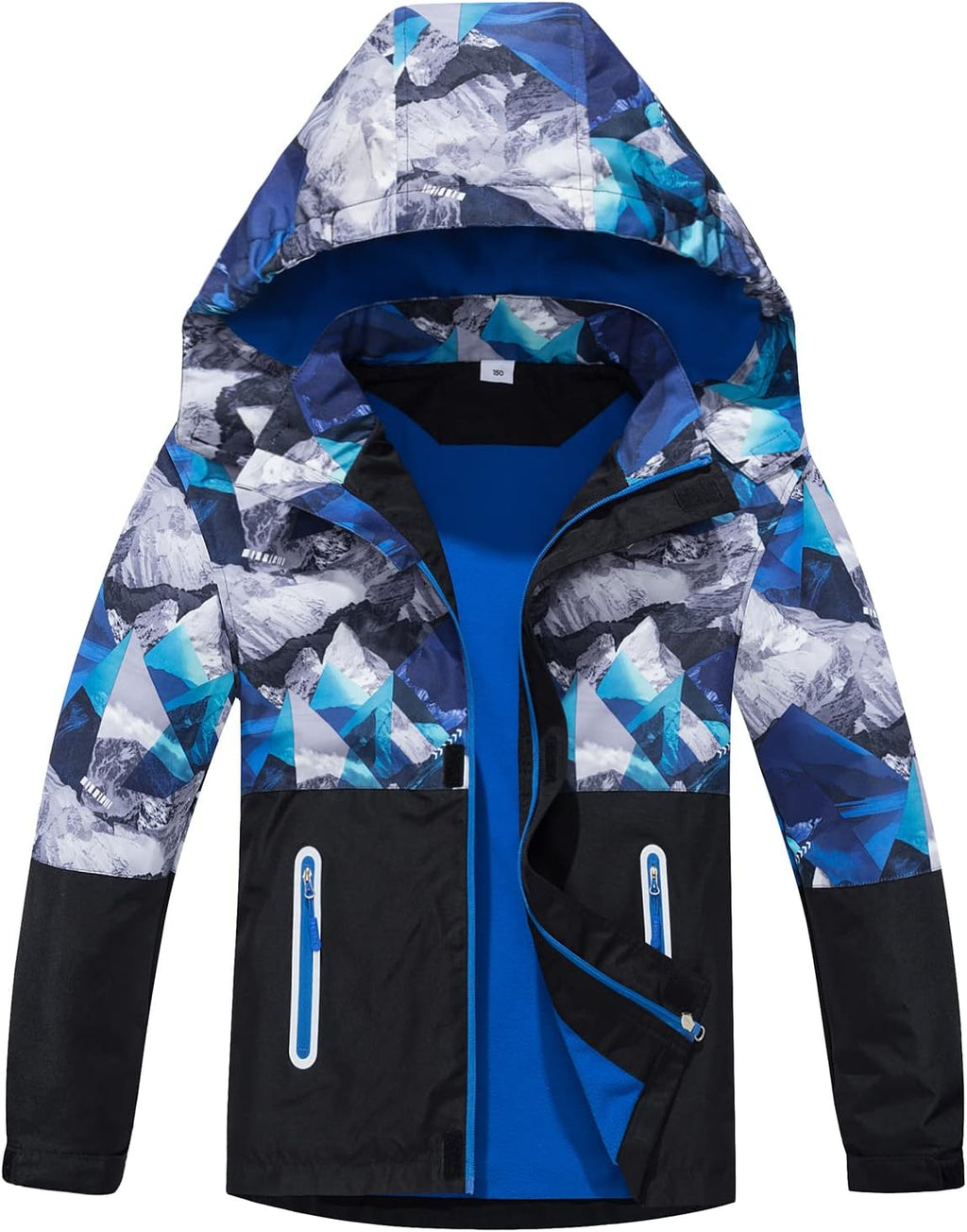 MGEOY Kids Rain Jacket, Waterproof Lightweight Hooded Windbreaker for Boys Girls 4-16Y