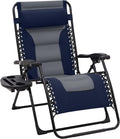 JEAREY Zero Gravity Chair, Oversized Padded Recliner - Navy/Gray