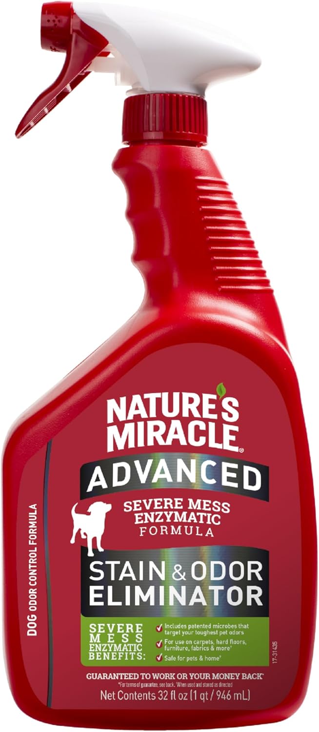 Nature’s Miracle Advanced Dog Stain & Odor Eliminator, Severe Mess, 32 oz
