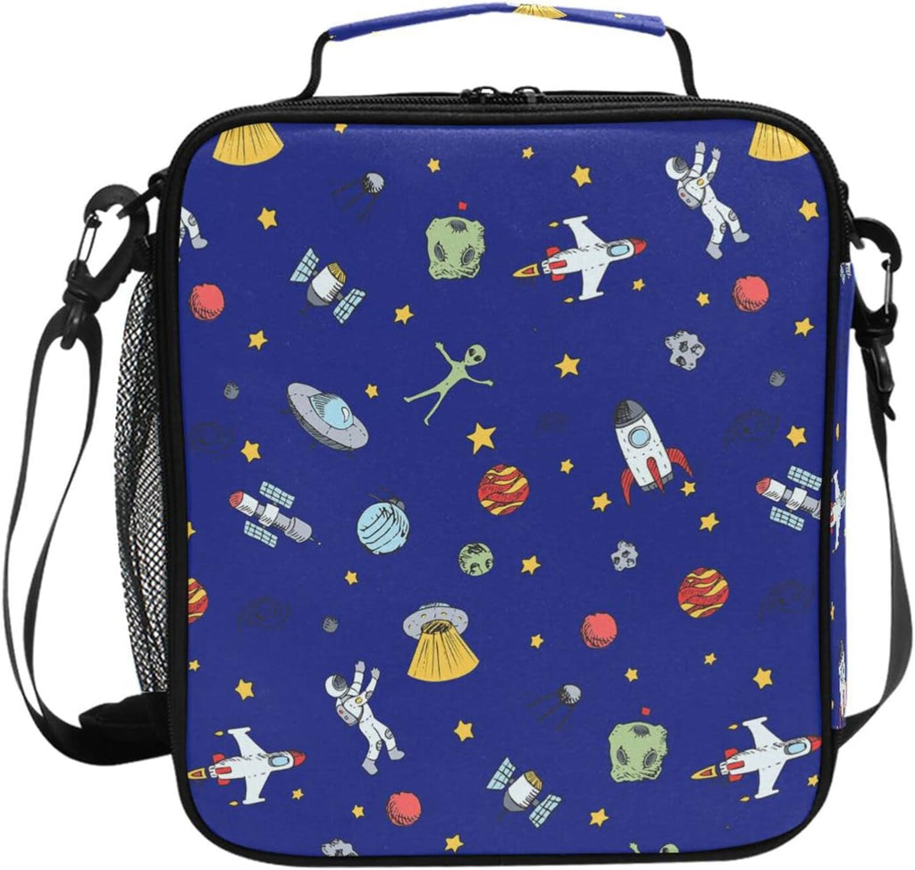 Space Astronaut Lunch Box Insulated Lunch Bag Cooler Tote Bag