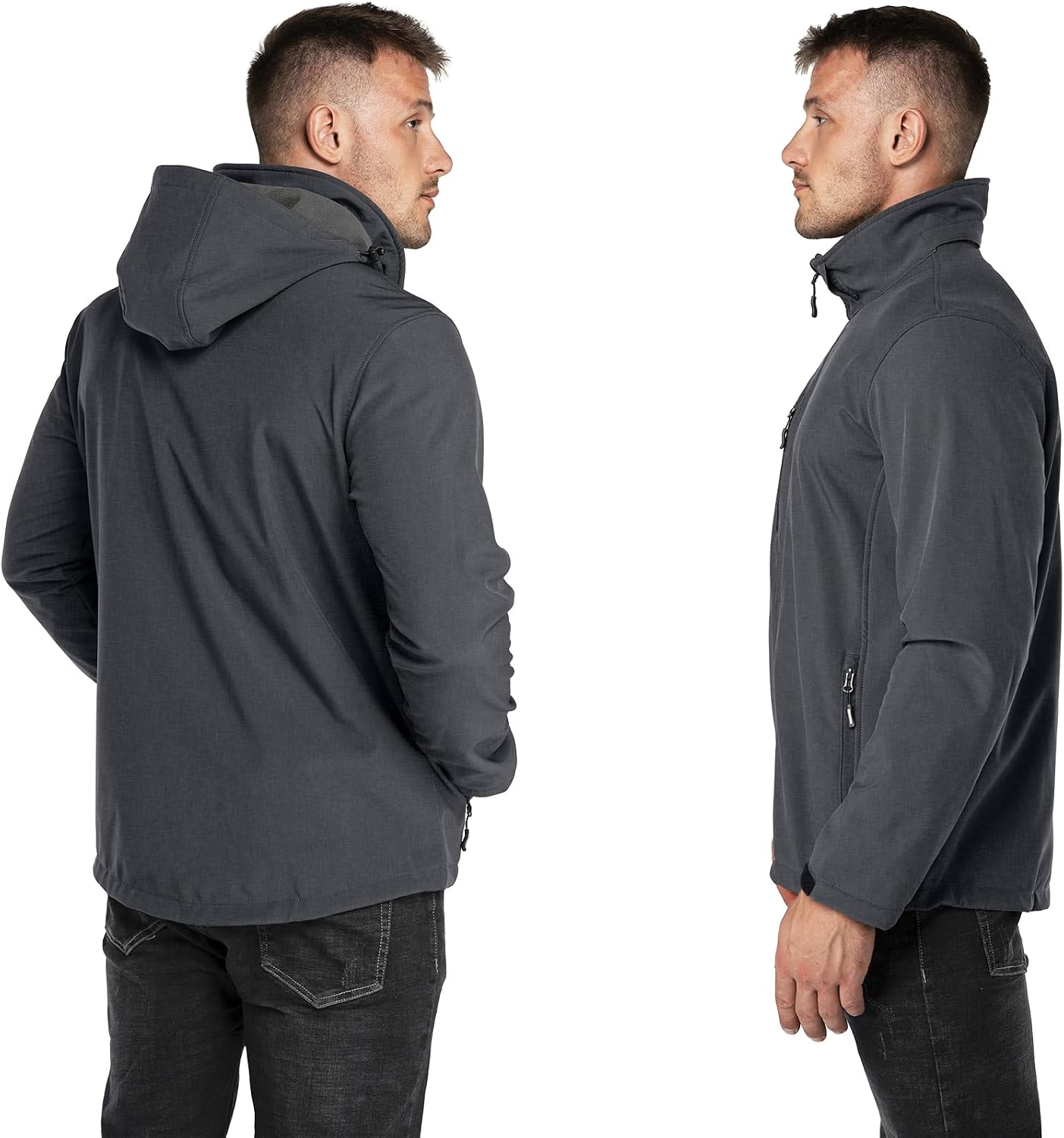 Outdoor Ventures Men's Softshell Jacket Waterproof Fleece Rain Shell Coat