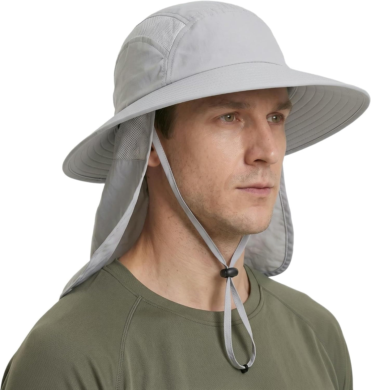Home Prefer UPF 50+ Sun Hat with Neck Flap Wide Brim Fishing Hat for Men