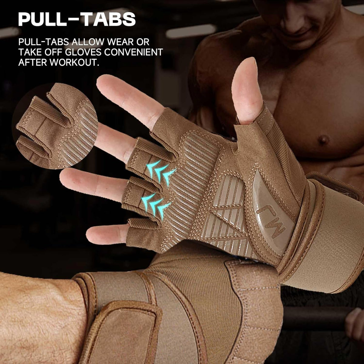Mens Workout Gloves Weight Lifting Gloves for Men Women Gym Exercise Gloves with Wrist Wrap Support Palm Protection and Grips Gloves for Women Wrist Wrap Gloves for Sport Daily Use