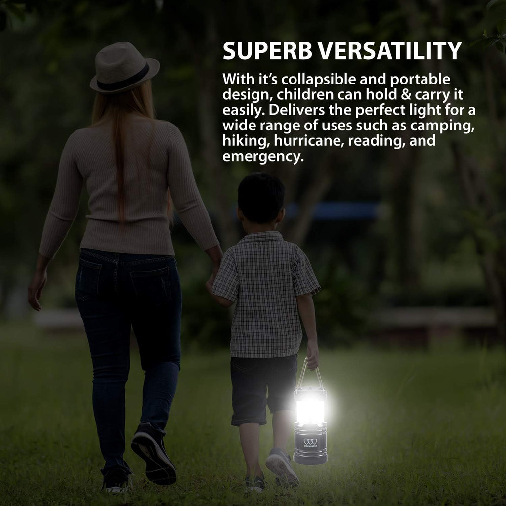Gold Armour Camping Lantern, Battery Powered LED Lanterns, Survival Kits for Power Outages, Hurricane, Emergency, Portable Camping Essentials