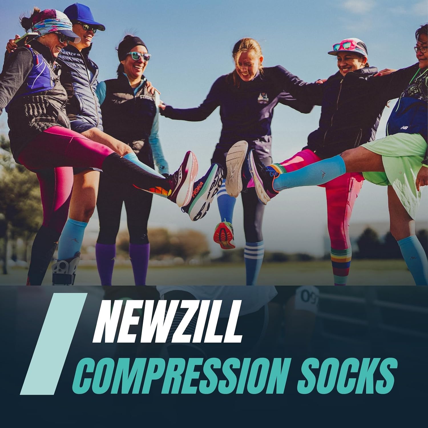 NEWZILL Medical Compression Socks for Women & Men, 20-30 mmHg Knee-High Support for Circulation, All-Day Comfort for Work Travel Running Cycling and Fitness