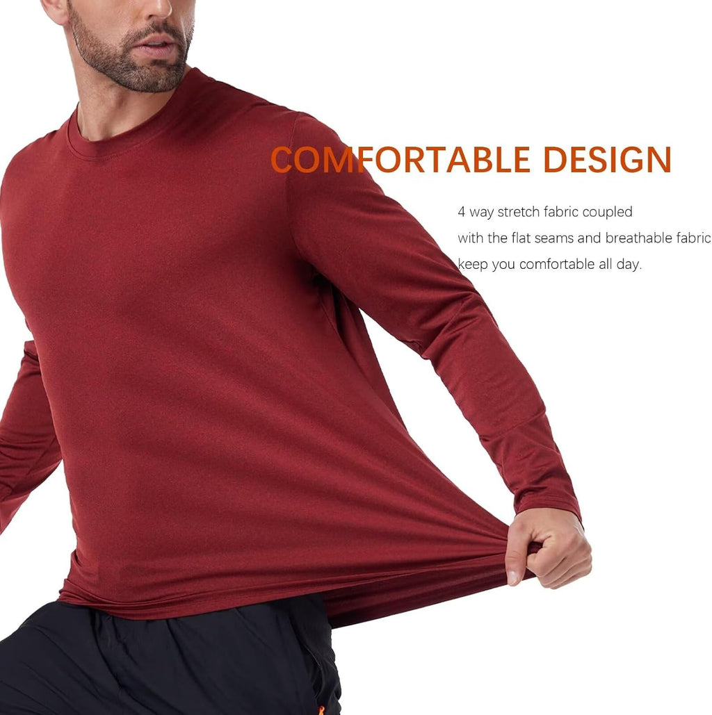 OYGSieg 6/7 Pack Men's Quick Dry Long Sleeve UPF50+ Sun Shirts