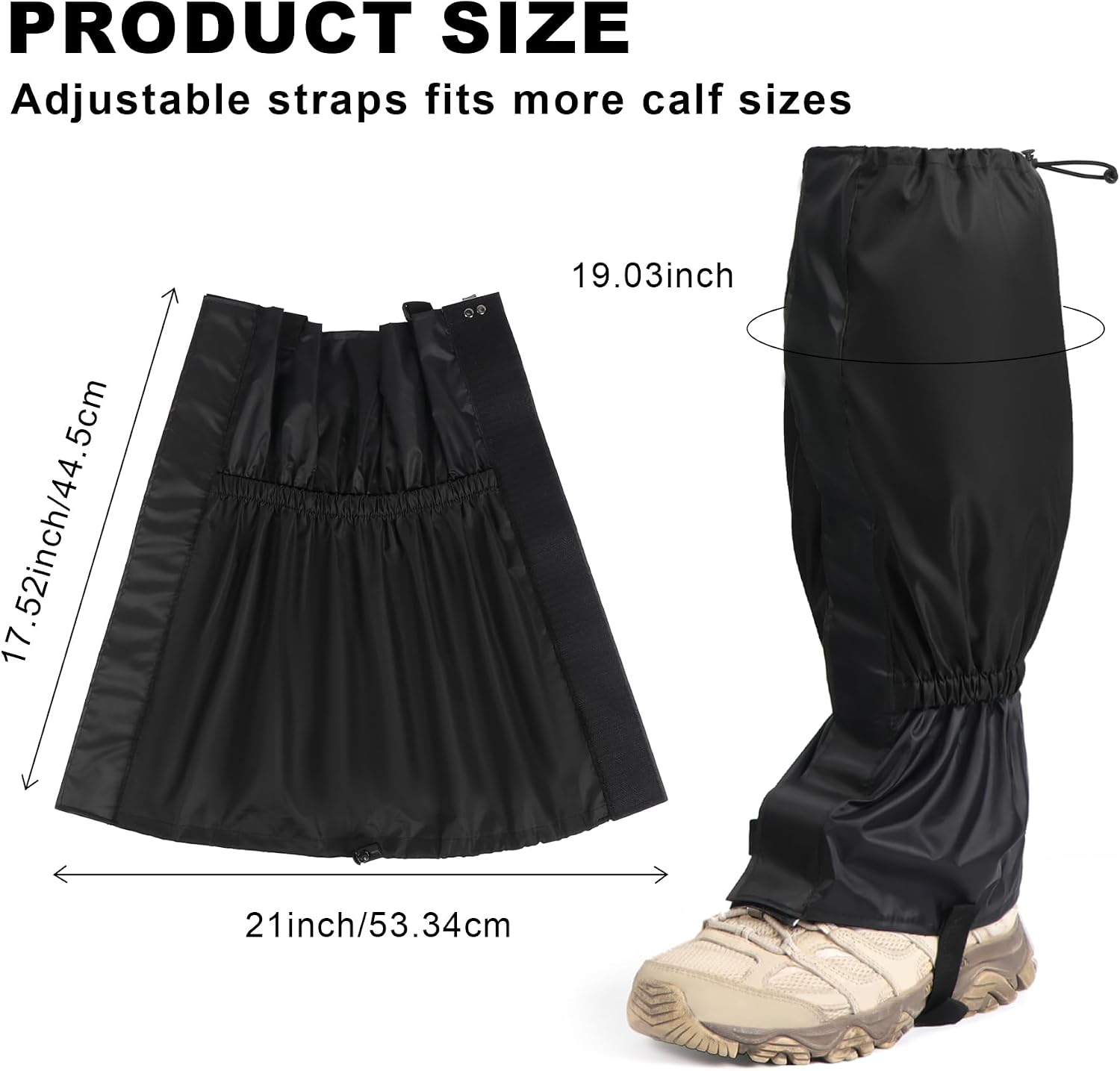 2 PCS Garden Trimming Leg Chaps, Waterproof Lawn Care Leg Gaiters, Adjustable Leg Gaiters, Weed Eating Leg Protectors for Women Men, Leg Guards for Garden and Farm Working Hiking Climbing Hunting