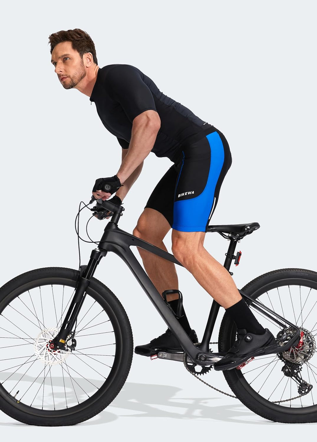 Bikewa Men's Bike Shorts 3D Padded Cycling Road Biking Mountain Riding Biker Bicycle UPF 50+ Cycle Shorts Zipper Pockets
