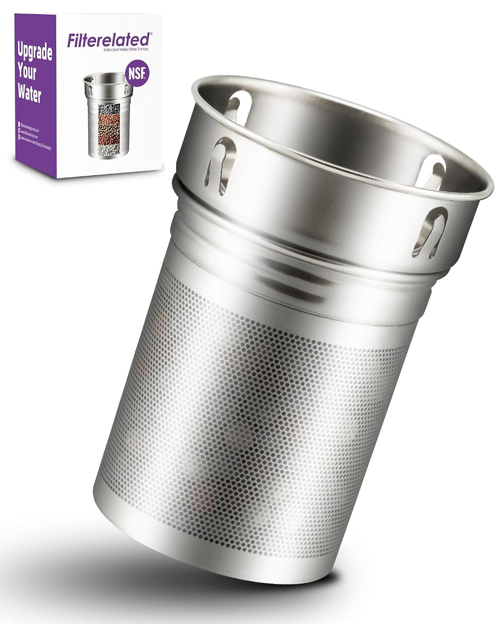 Filterelated 30oz Stainless Steel Alkaline Filter Water Bottle, Black