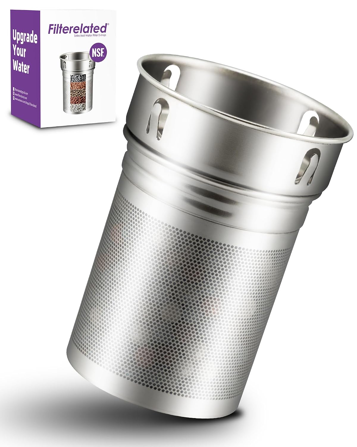 Filterelated 30oz Stainless Steel Alkaline Filter Water Bottle, Black