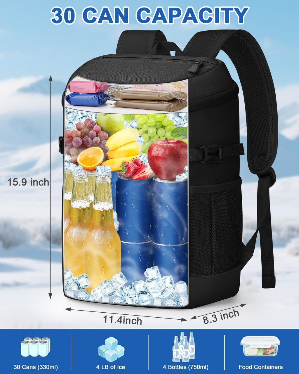Pritent Backpack Cooler Insulated Cooler Backpack Beach Cooler Bag