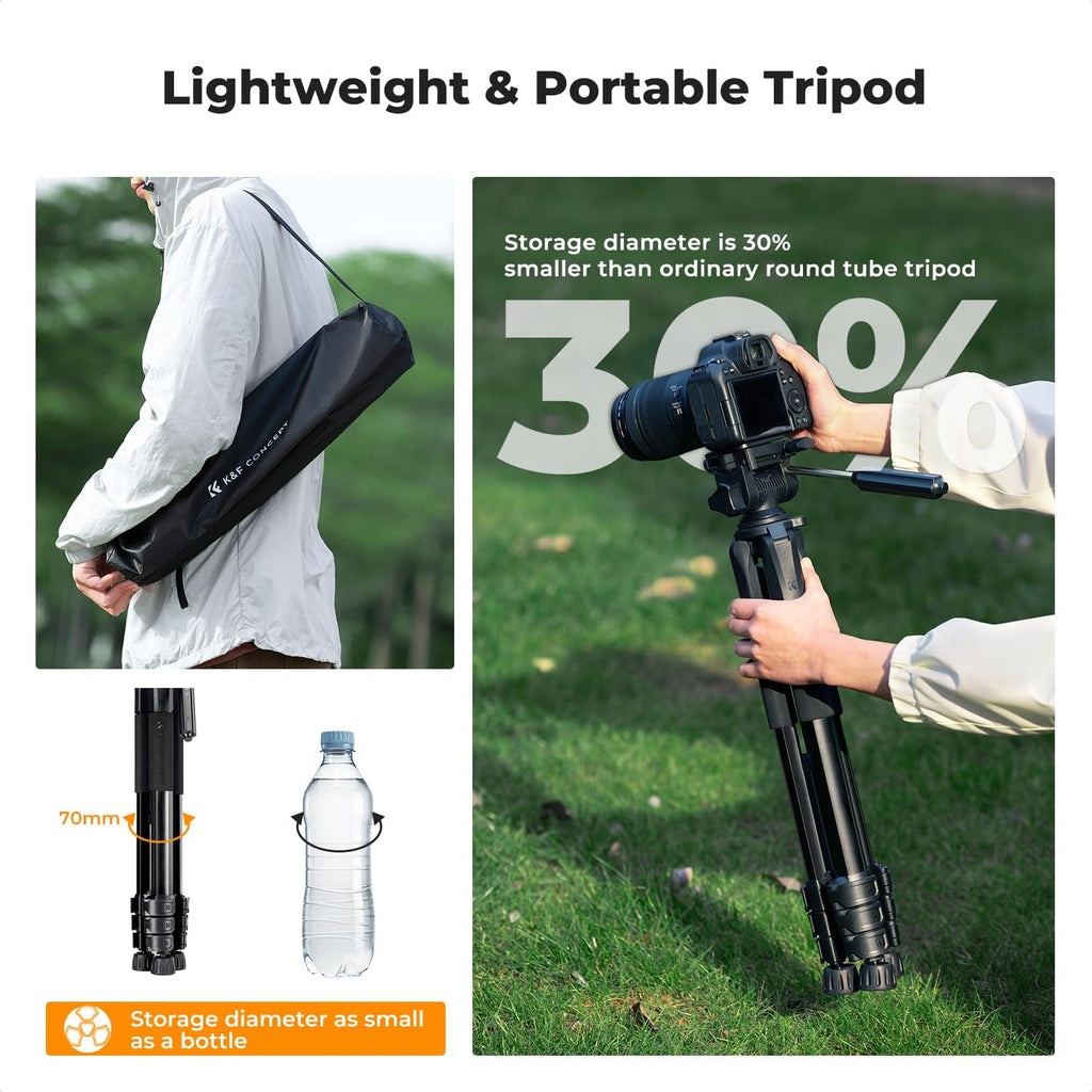 K&F CONCEPT 68" Camera Tripod Lightweight Portable DSLR Tripods