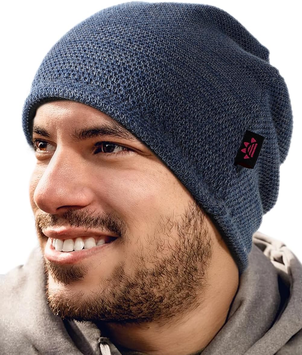 Lvaiz Winter Beanie for Men Women Warm Fleece Lined Reversible Skull Cap