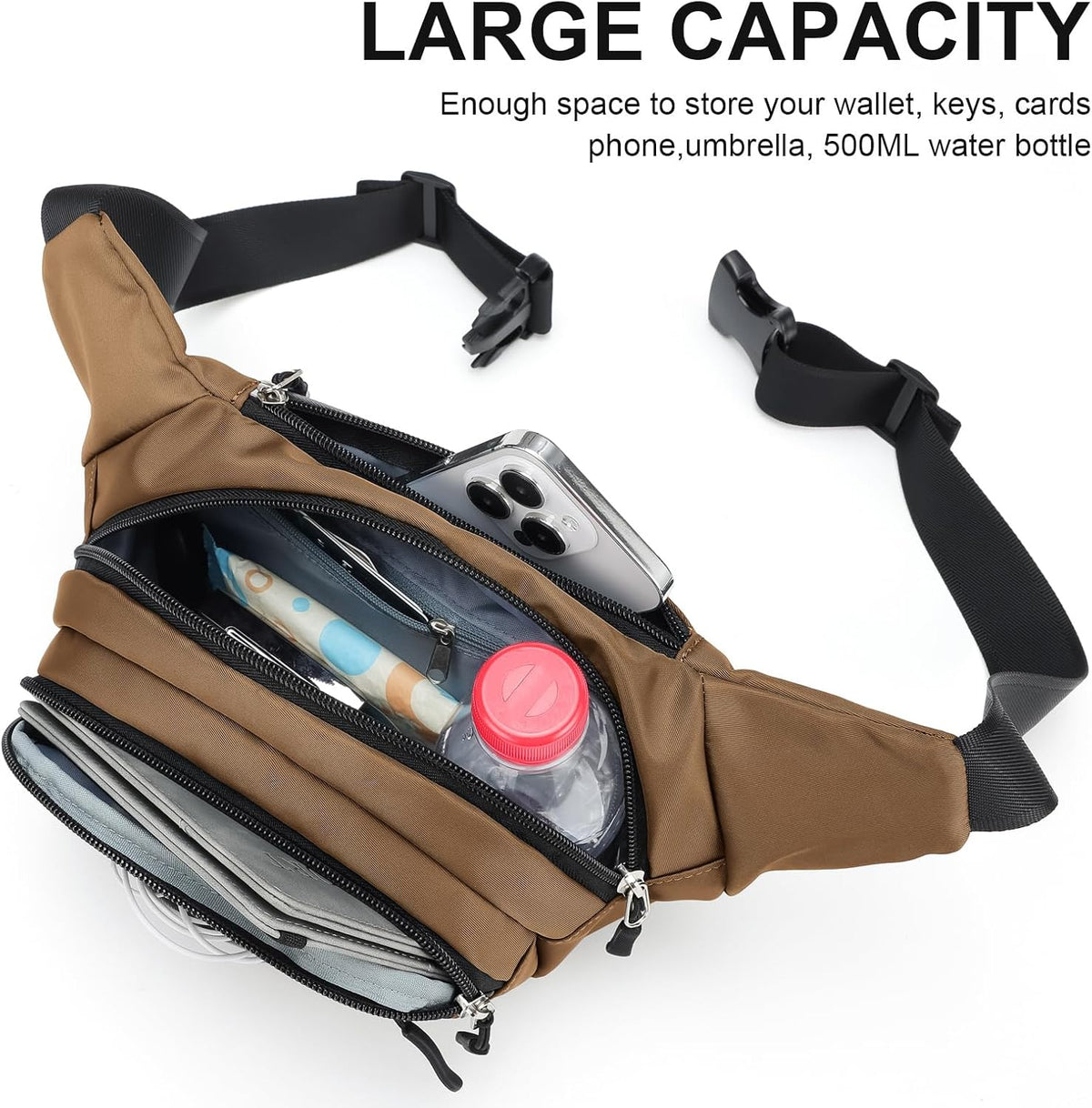 Fanny Pack Men Women Plus Size with Extender Strap 70" Waist Bag