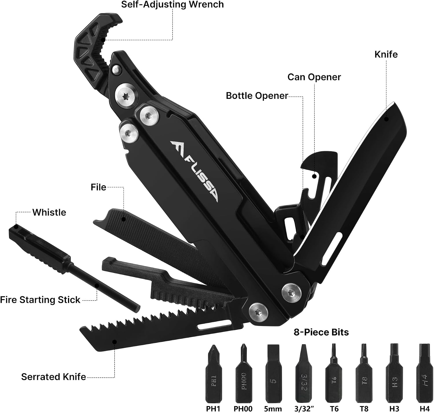 FLISSA Multitool Wrench, 16-In-1 EDC Multi Tool