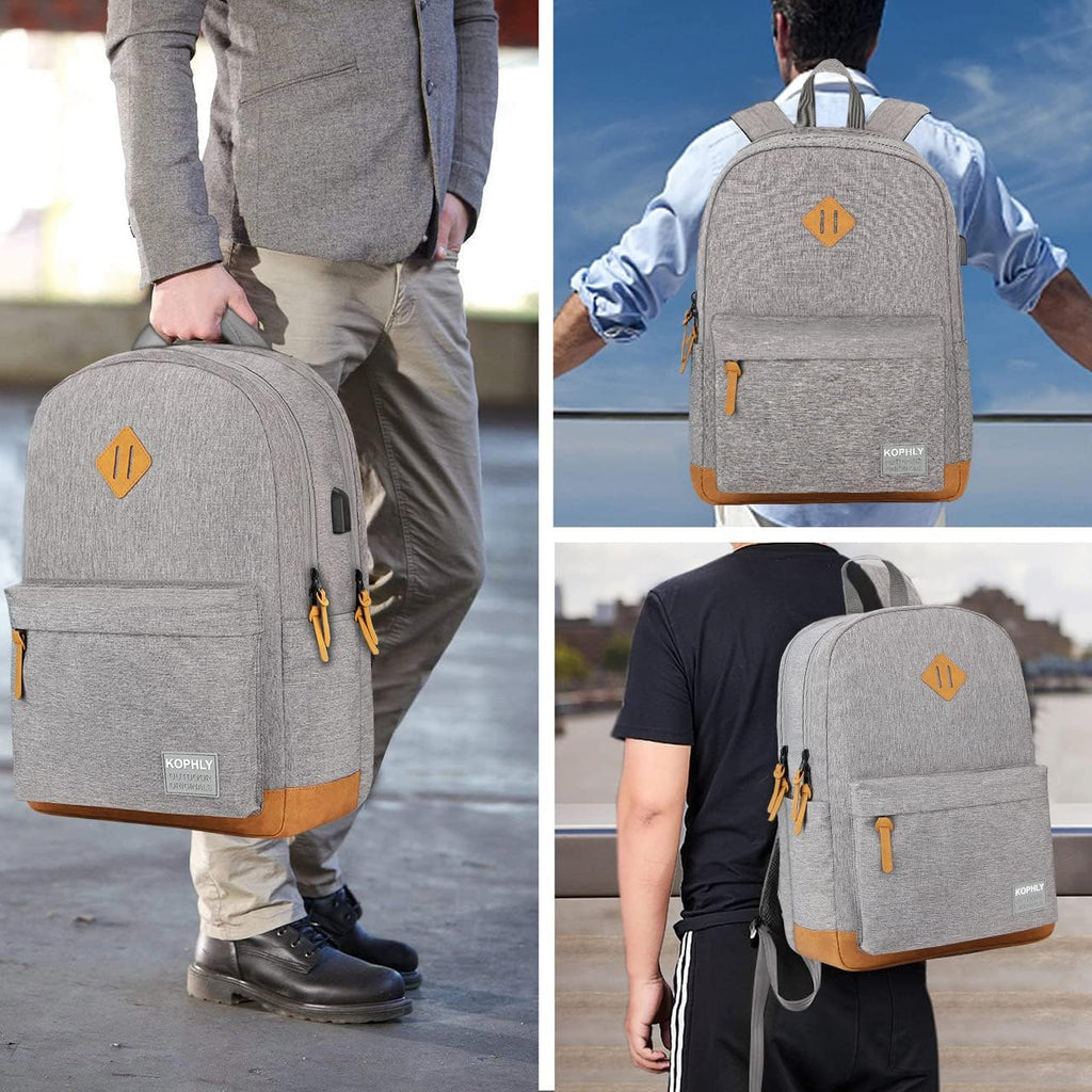 SUPACOOL Large Laptop Backpack with USB Charging Port for Men and Women
