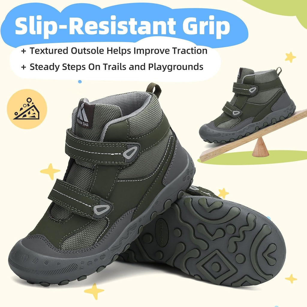 Mishansha Kids Hiking Boots for Boys Girls Water-Resistant Non-Slip