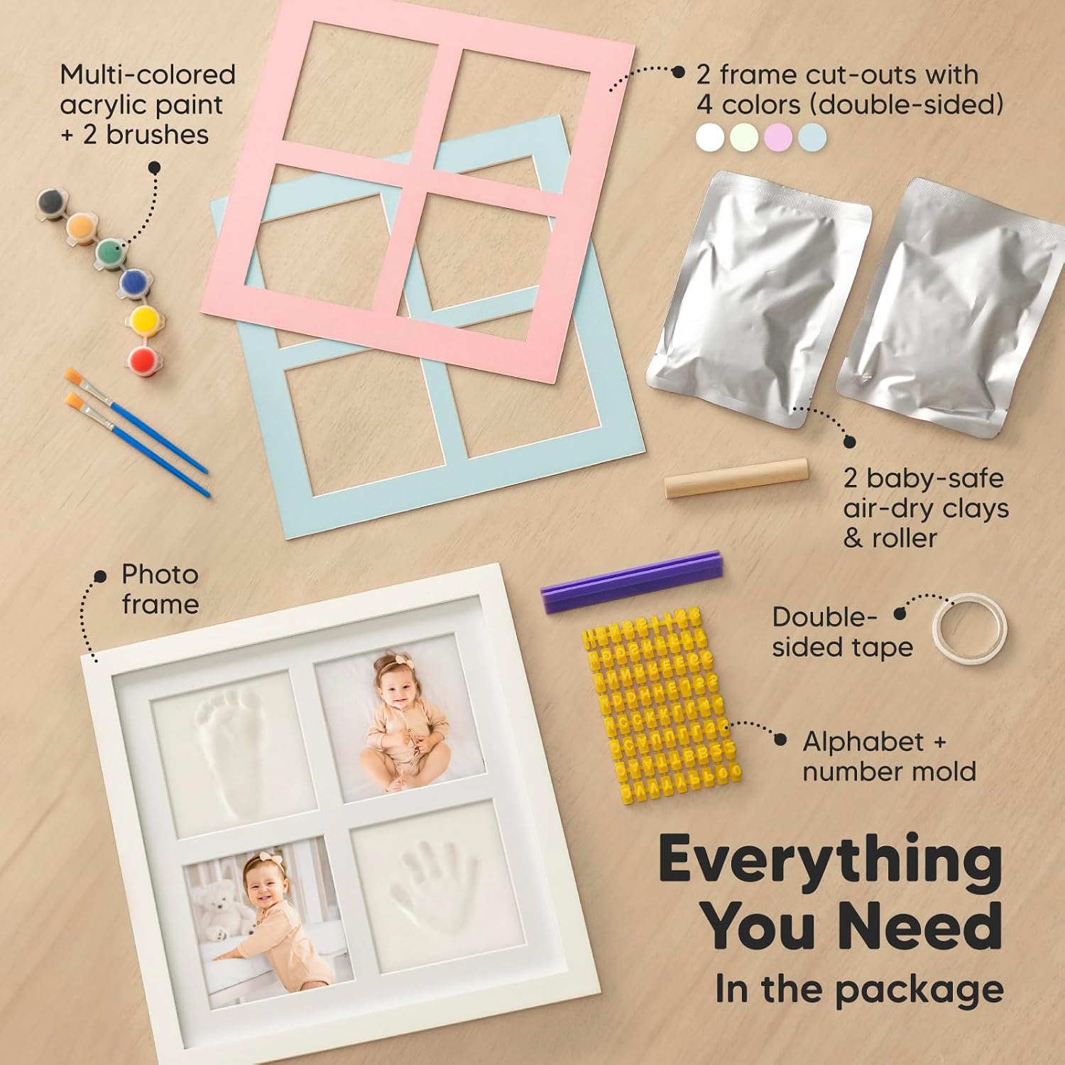 KeaBabies Baby Hand and Footprint Kit, Baby Footprint Kit (Alpine White)